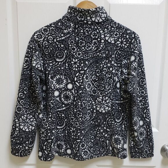 Columbia Jacket Girls Youth XL Full Zip Black White Coral Pockets Outdoor Warm - Picture 3 of 10